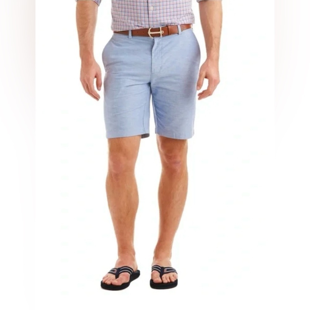 Vineyard Vines 9” Breaker Shorts Chambray Ocean Breeze Beach Men’s Size 36 - NWT